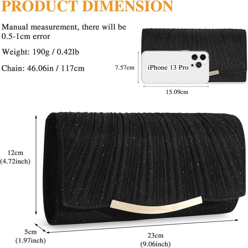UBAYMAX Evening Bag Clutch Purses for Women Lady Girl Handbags Crossbody Bag Wedding Bag for Prom Party Wedding Engagement | Wedding Bag, for Prom Party, Wedding, Engagement - Image 2